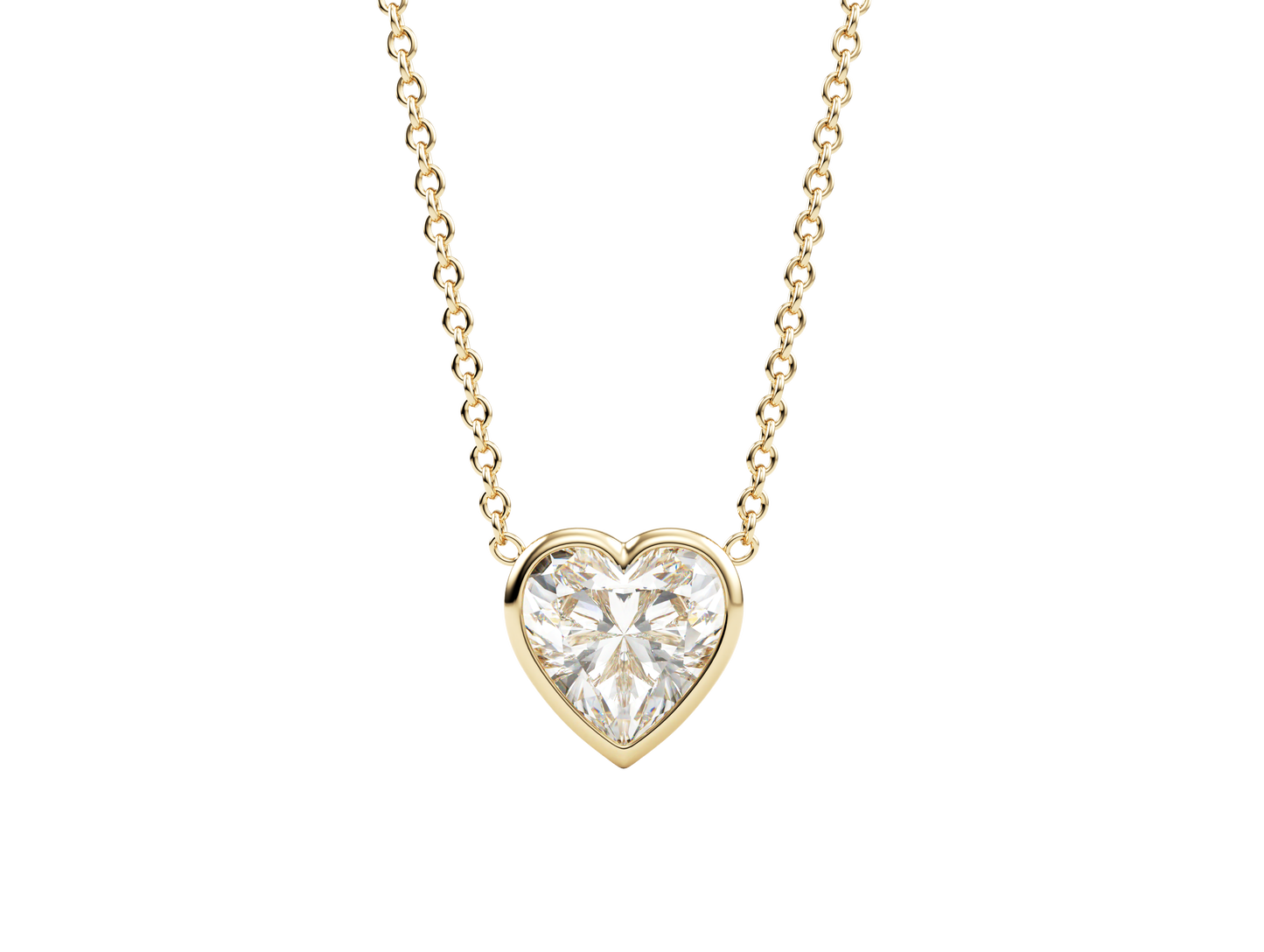 BEZEL HEART NECKLACE